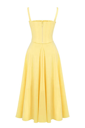 Vestido Midi  Com Espartilho - Modelo Lily