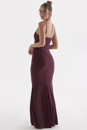 Vestido Longo Vinho Jamilly –  Versatilidade em Cada Detalhe