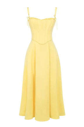 Vestido Midi  Com Espartilho - Modelo Lily