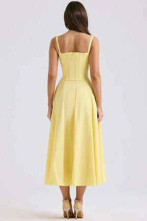 Vestido Midi  Com Espartilho - Modelo Lily